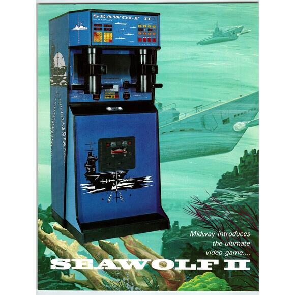 Midway Sea Wolf II Arcade Game Flyer Original Sales Ad 1978 Submarine Vintage - Picture 1 of 2